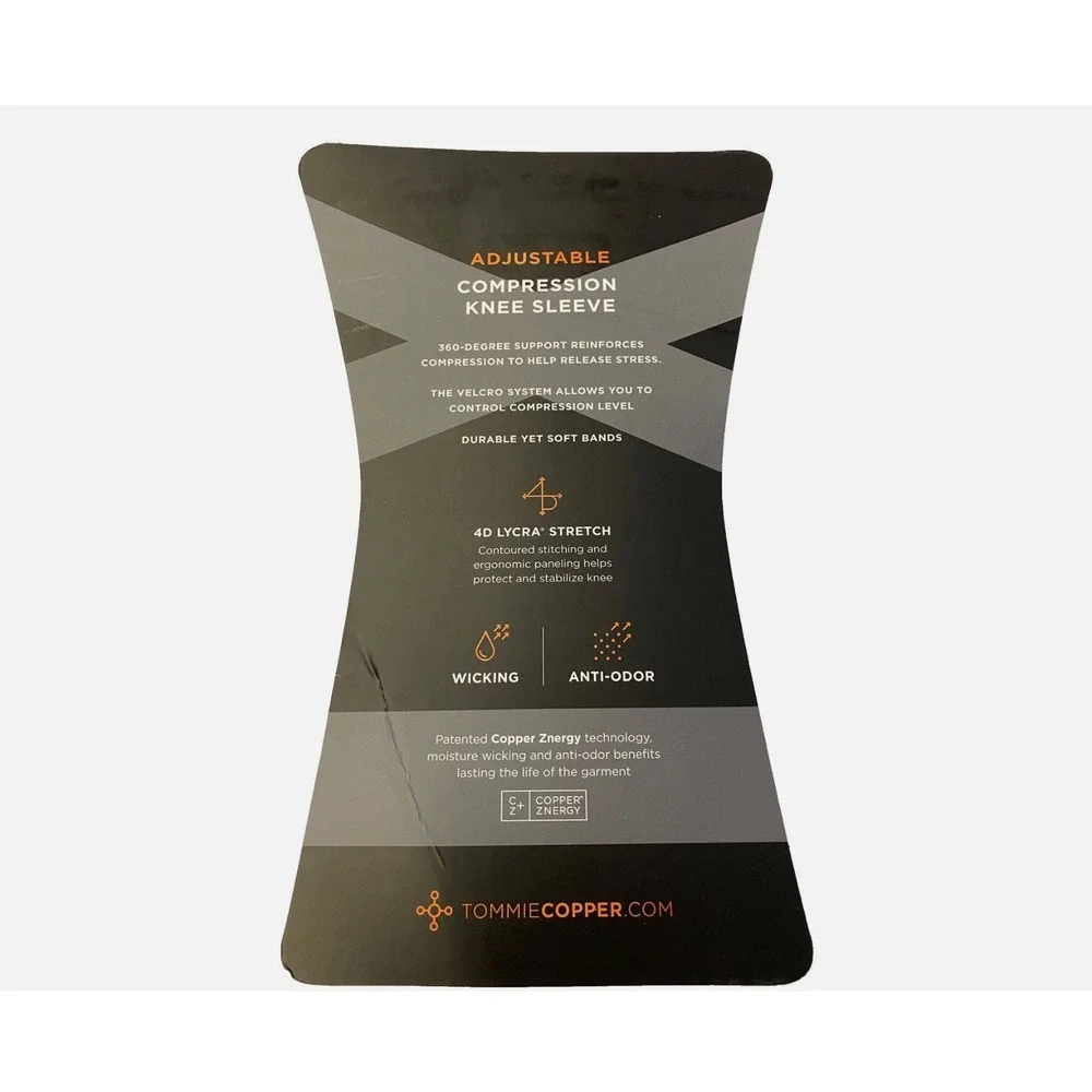 TOMMIE COPPER 2-Pack Black Compression Knee Sleeves w/ Adjustable Straps -Medium